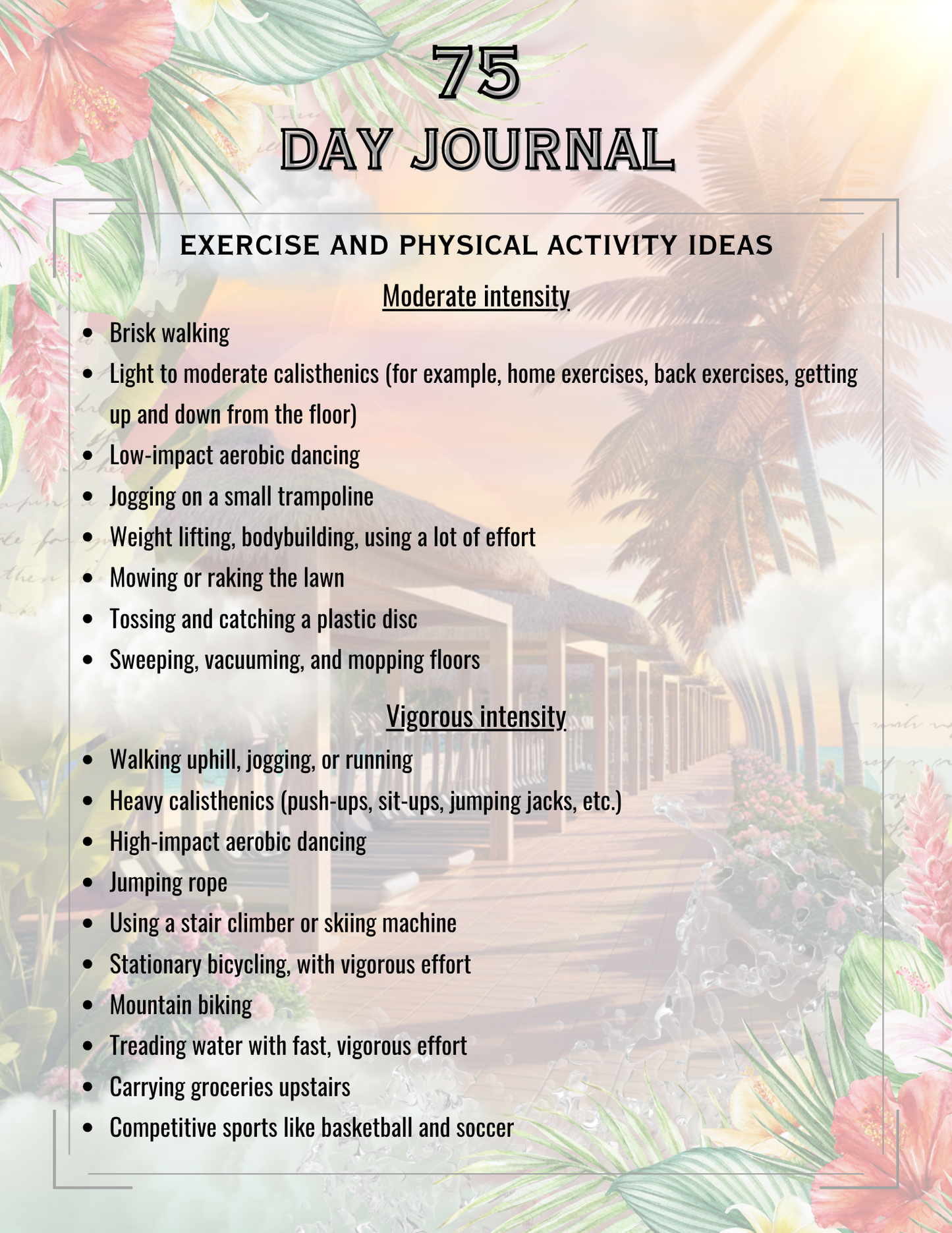 75 Day Challenge Journal (PLR)