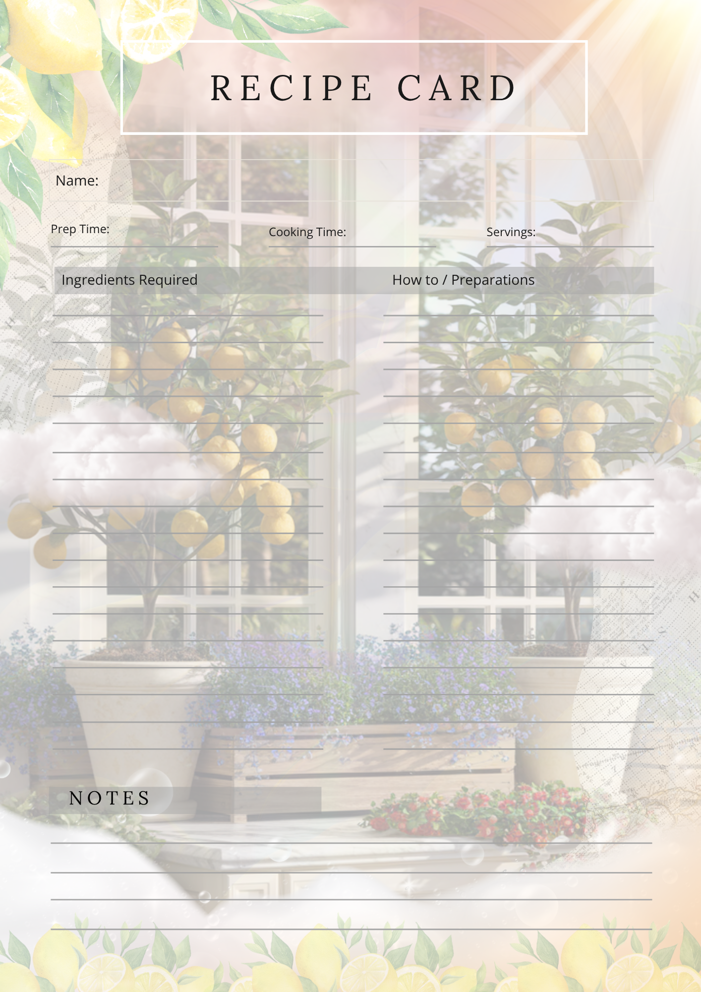 Recipe Card Tracker (PLR)