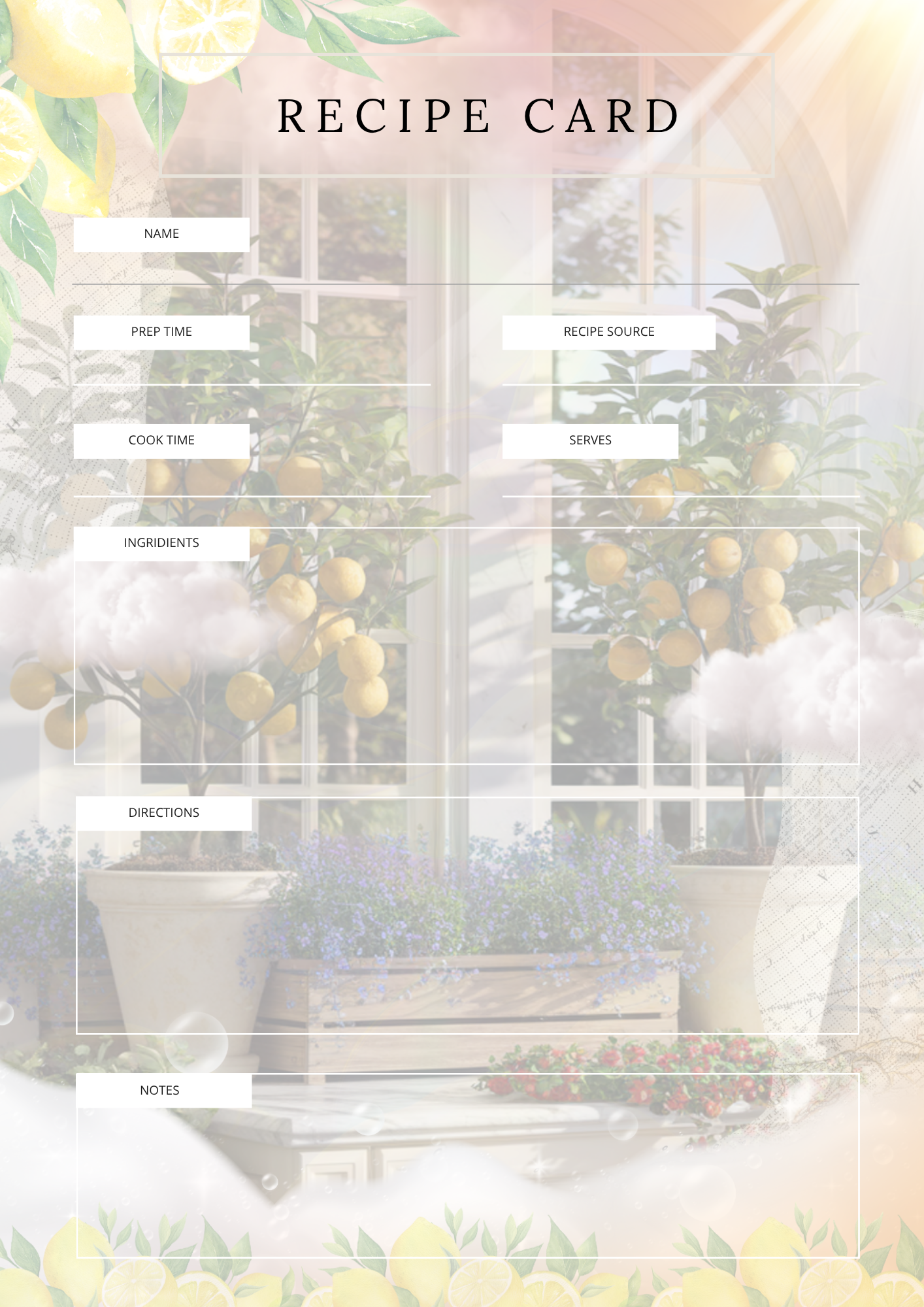 Recipe Card Tracker (PLR)