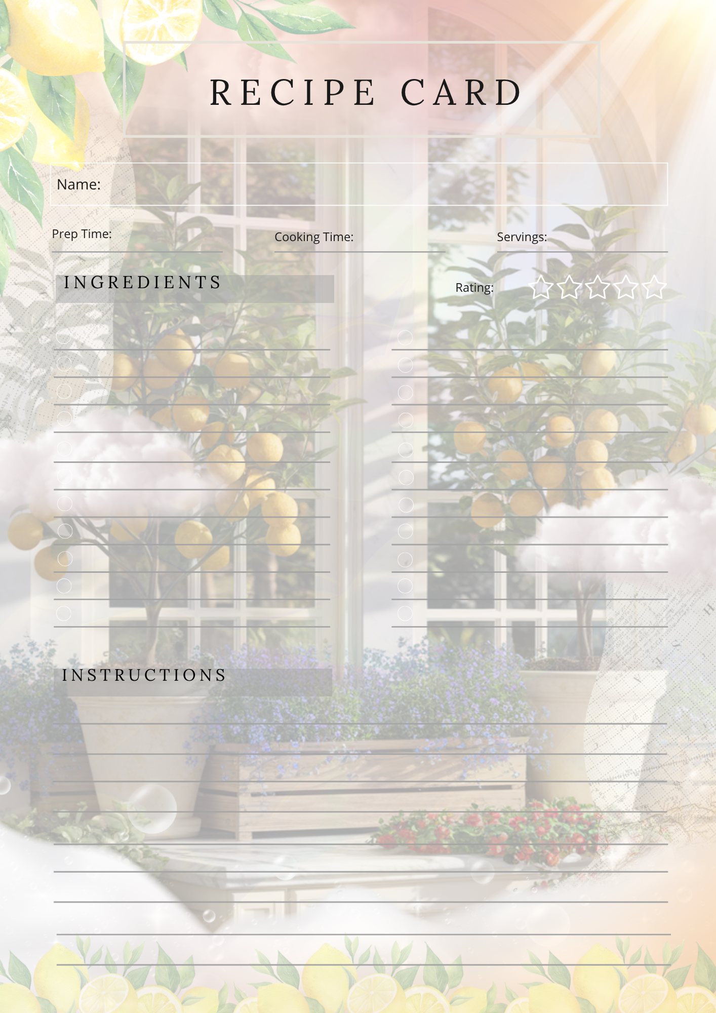 Recipe Card Tracker (PLR)