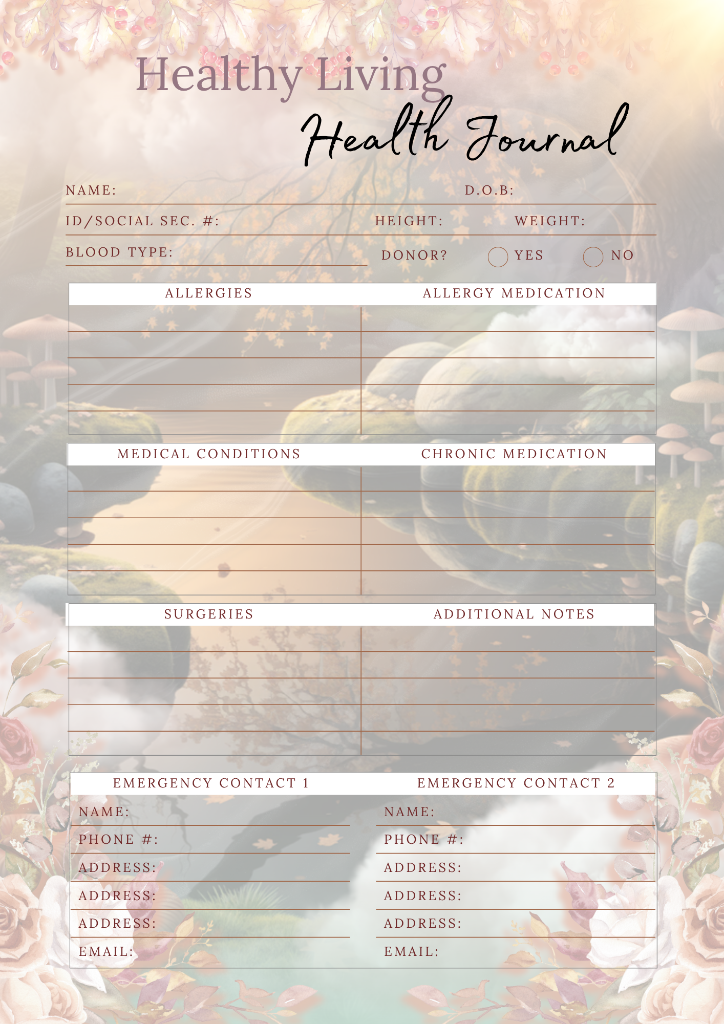 Healthy Living Journal (PLR)