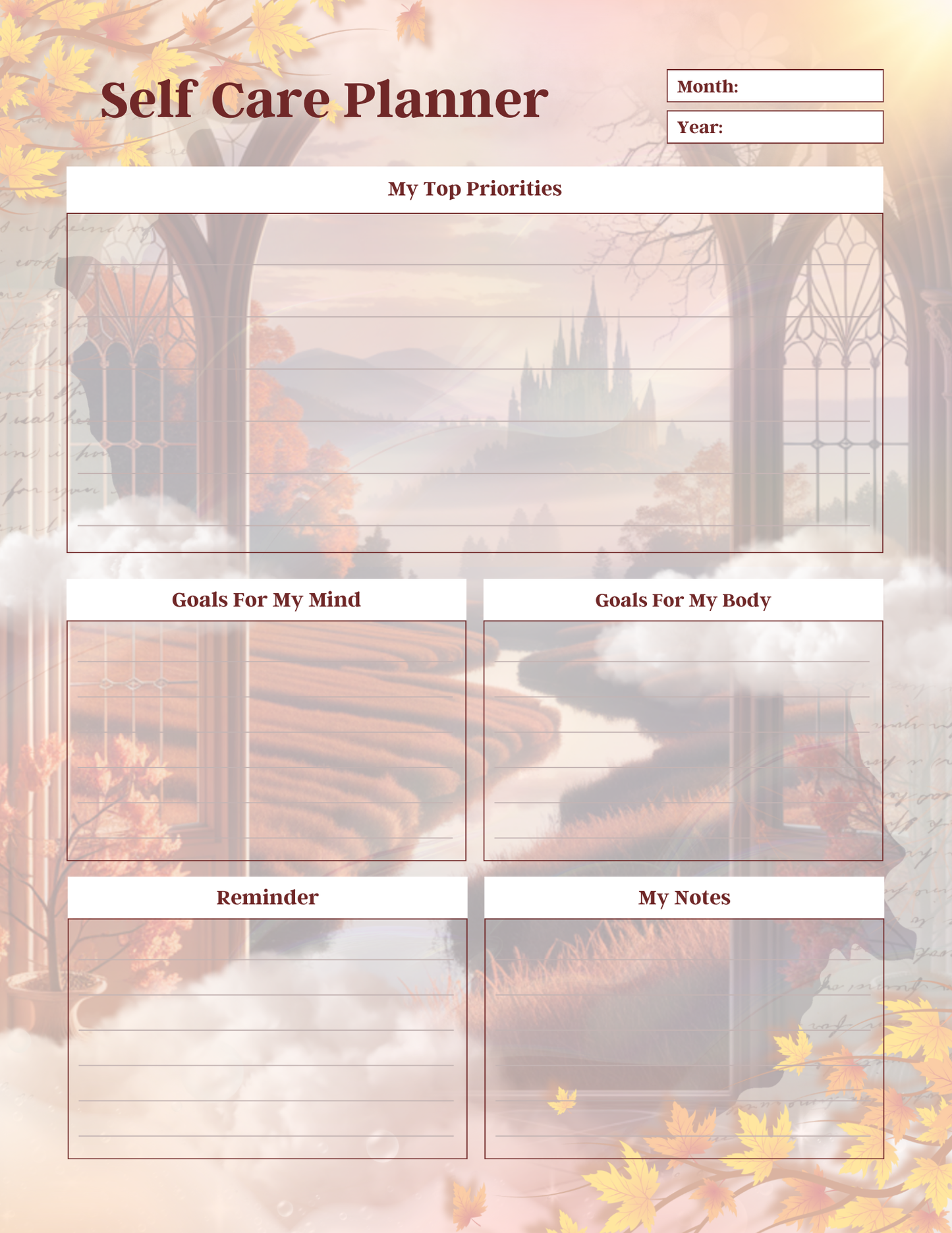 Mental Health & Self Care Planner (PLR)