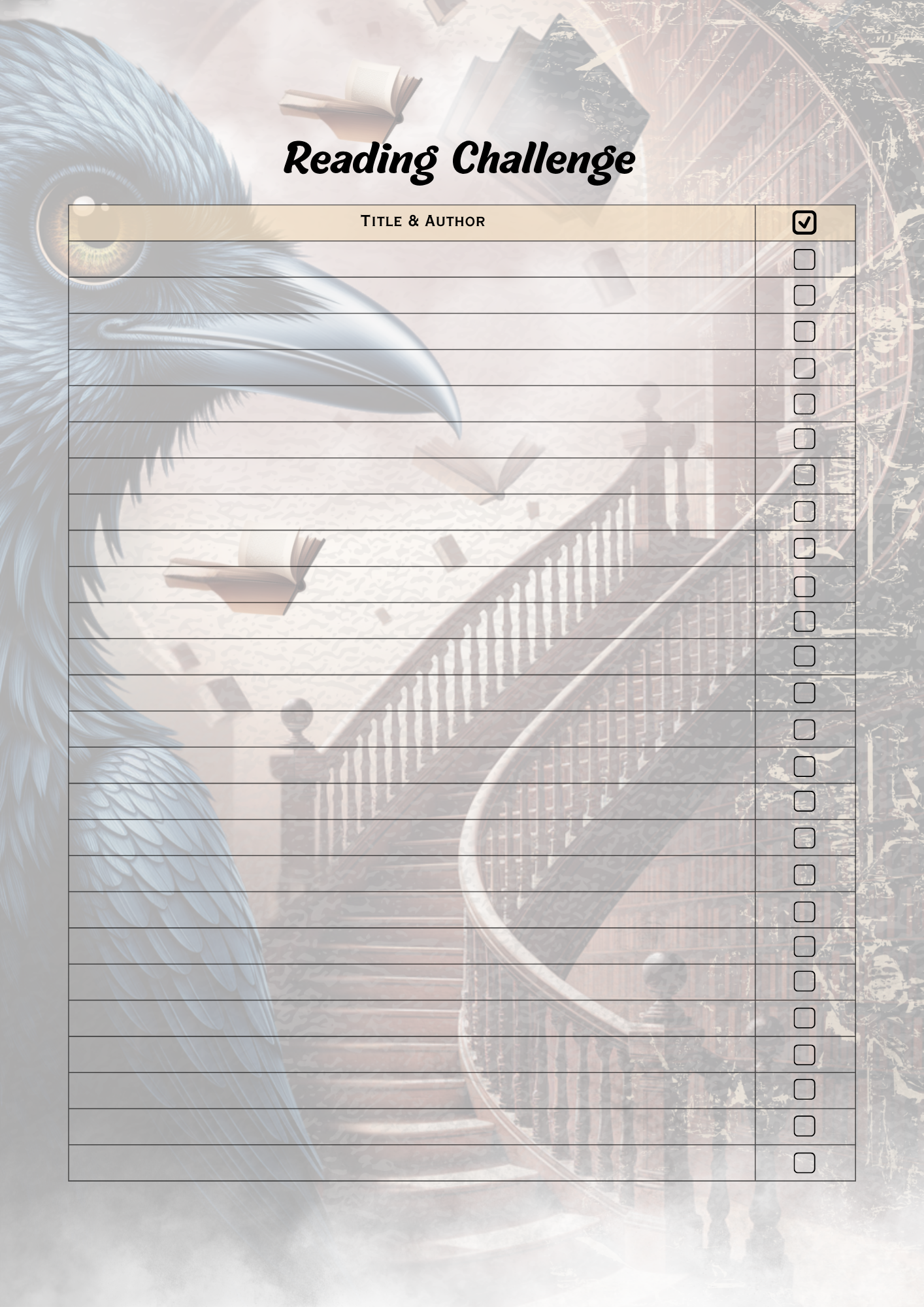 Reading Planner – Dark Academia (PLR)