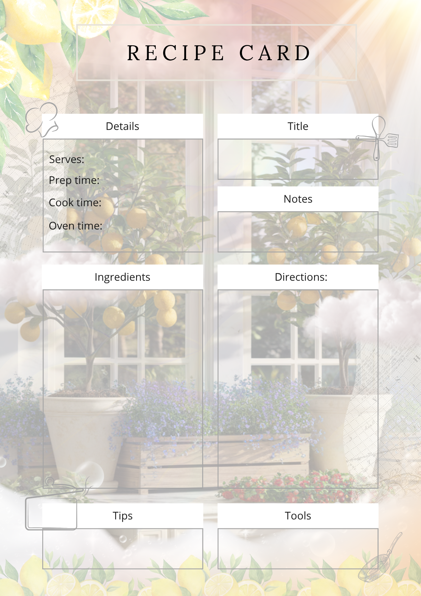 Recipe Card Tracker (PLR)