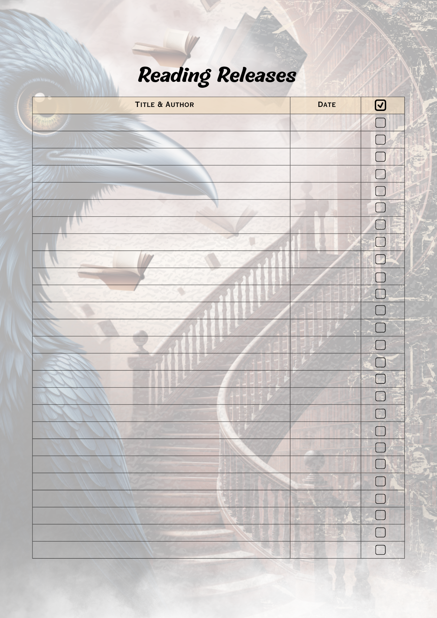 Reading Planner – Dark Academia (PLR)