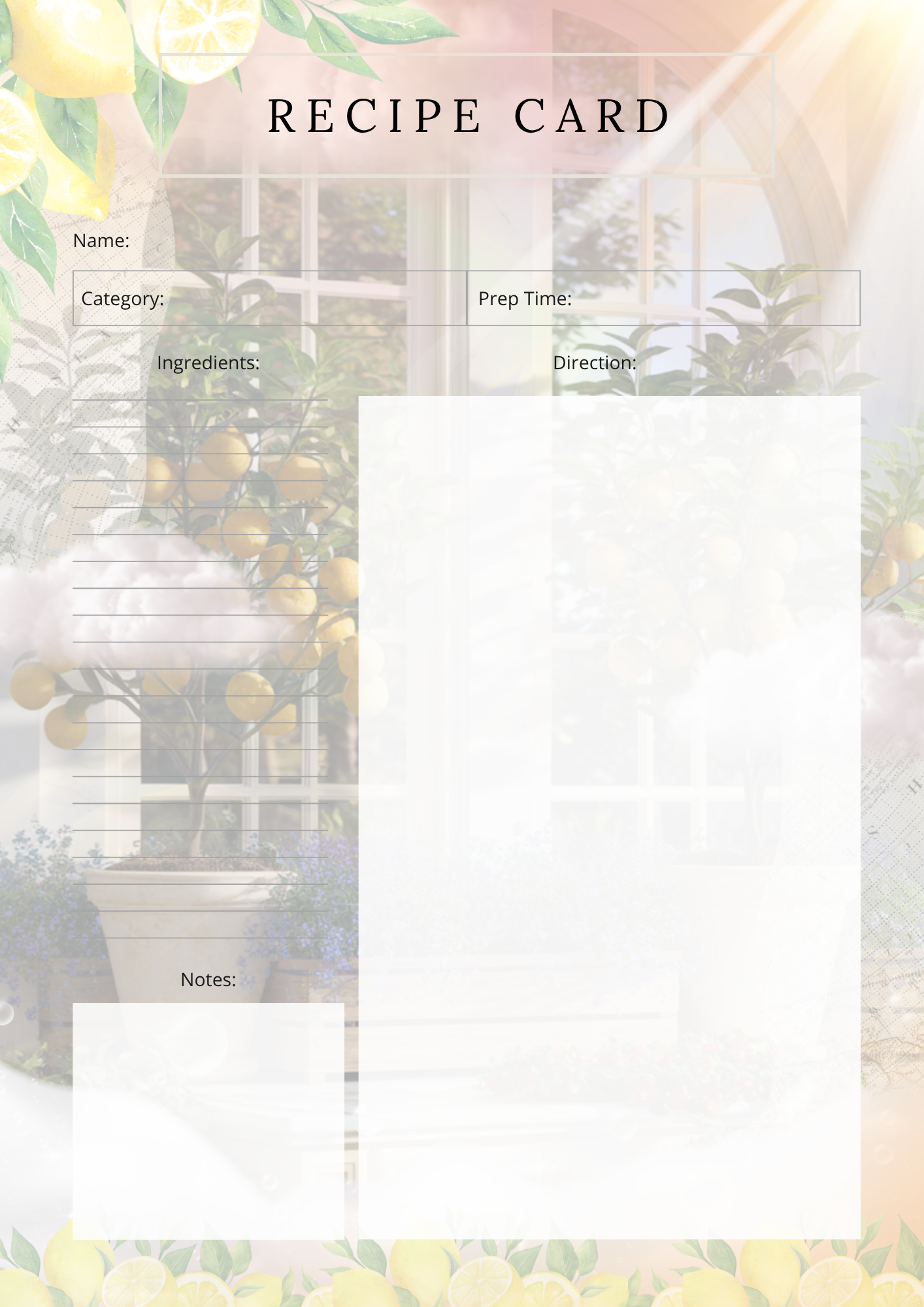 Recipe Card Tracker (PLR)